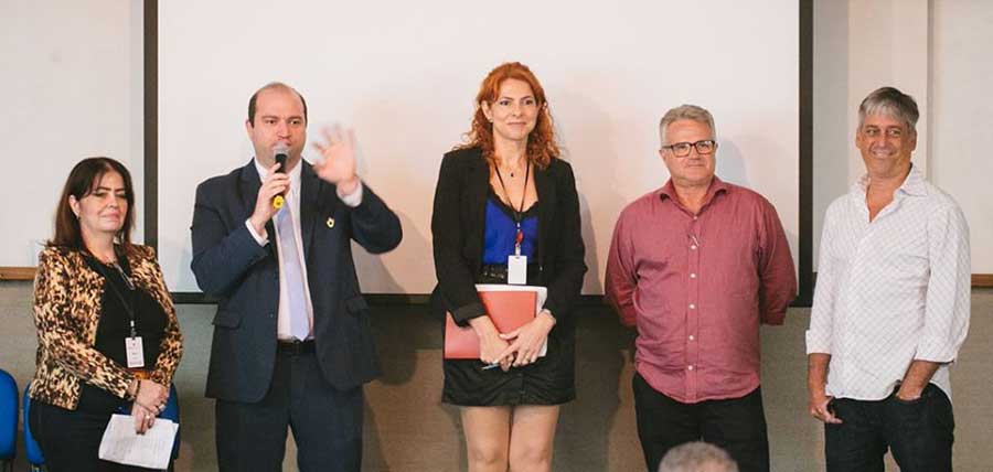 Maria Luiza Nobre, Dante Mantovani, Renata Januzzi e Bernardo Guerra, na apresentação do programa [Foto: Funarte/Nadejda Costa]