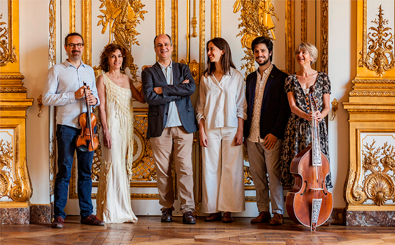 Julien Chauvin, Rosana Lanzelotte, Olivier Baumont, Jeanne Zaepfell, Cristiano Gaudio e Christine Plubeau [Divulgação/Pedro Paulo Koellreuter]