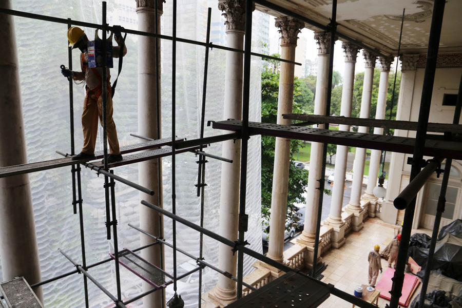 Obras de restauração do Theatro da Paz [Divulgação / Bruno Cecim/ Agência Pará]