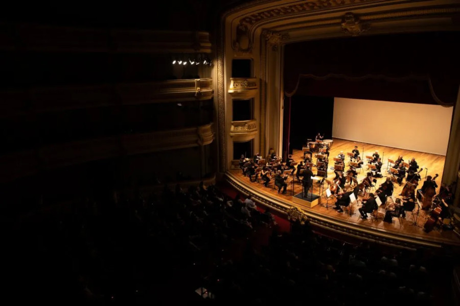 Osesp durante concerto no Teatro Pedro II, em Ribeirão Preto, em edição anterior do projeto Osesp Itinerante [Divulgação]
