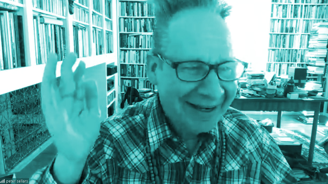 Peter Sellars durante conversa com os alunos do Ateliê de Criação [Reprodução]
