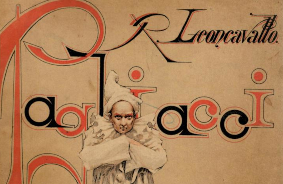 Detalhe da capa de edição da partitura de 'I Pagliacci' [Reprodução]