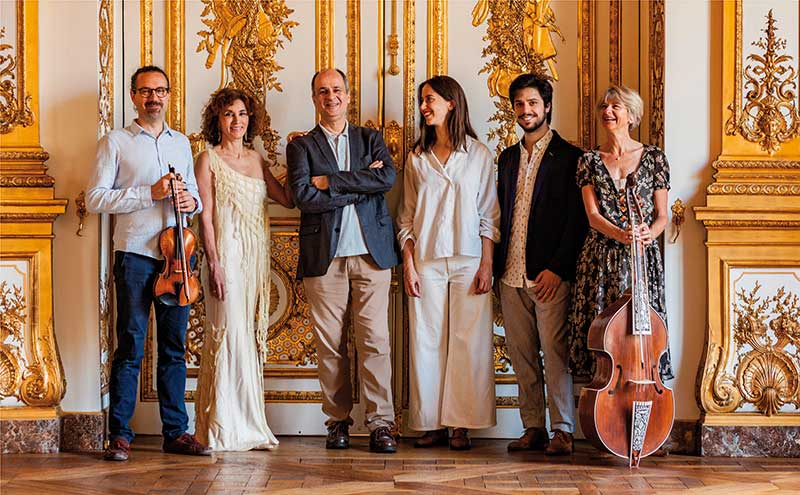 Julien Chauvin, Rosana Lanzelotte, Olivier Baumont,  Jeanne Zaepfell, Cristiano Gaudio e Christine Plubeau [Divulgação / Pedro Paulo Koellreuter]