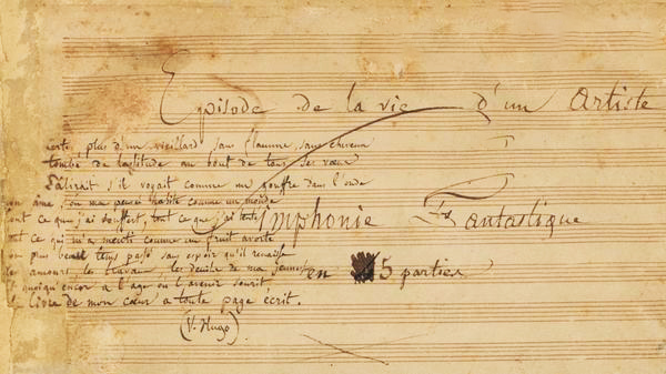 Manuscrito da Sinfonia Fantástica, de Hector Berlioz [Reprodução]