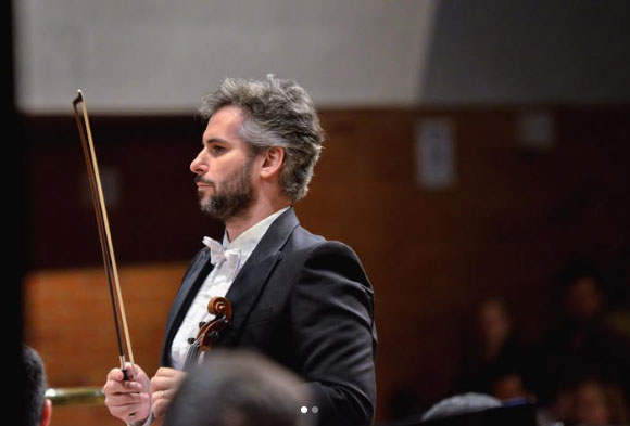 Violinista Abner Landim, spalla demitido da OFG (divulgação OFG, @cissanobasileu)