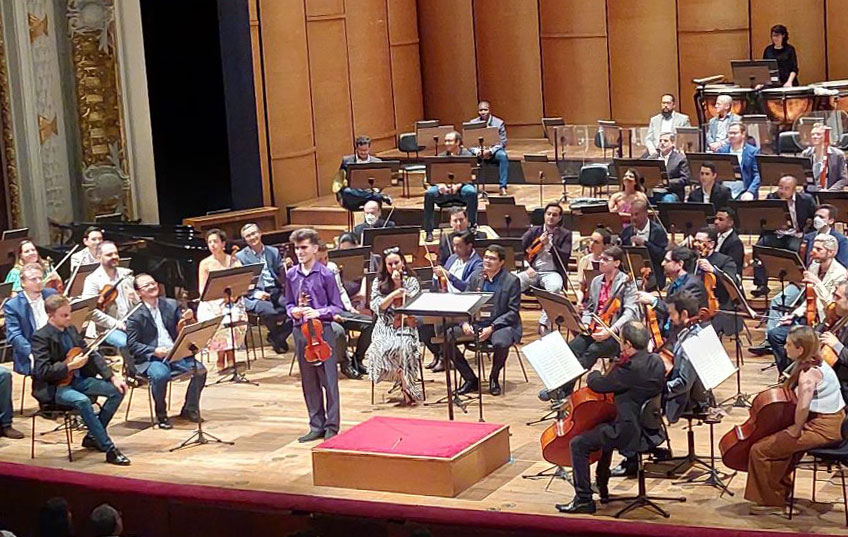 Guido Sant'Anna no concerto do Theatro Municipal (arquivo pessoal)