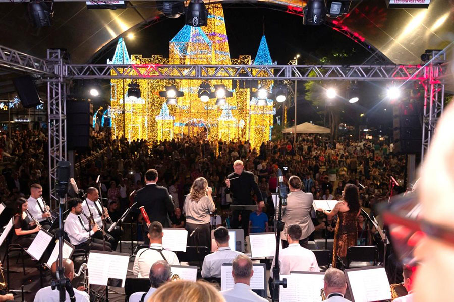 Apresentação da Orquestra de Sopros de Nova Hamburgo (reprodução, Ramon Belmonte, PMNH)