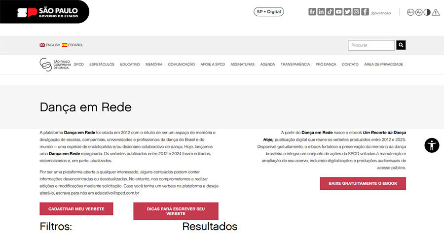 Site Dança em Rede