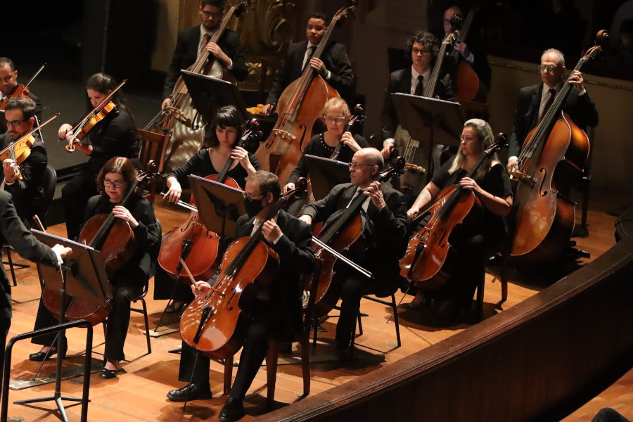 Músicos da Orquestra Sinfônica do Theatro Municipal do Rio de Janeiro [Divulgação/Daniel Ebendinger]