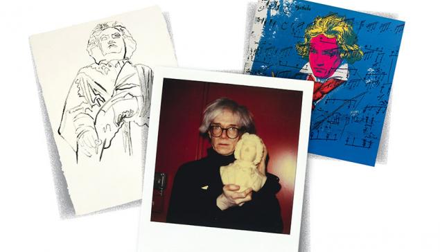 Revista Concerto Andy Warhol, Beethoven, 1987 (Polaroid feita na Factory de Warhol; TP 41/72; tinta de polímero sintético sobre papel HMP). Obra original e direitos de imagem © 2026 The Andy Warhol Foundation for the Visual Arts, Inc. Licenciado por Artists Rights Society (ARS) (divulgação Beethoven-Haus)