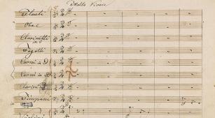Partitura da Nona Sinfonia de Beethoven [Reprodução]