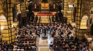 Apresentação da Orquestra Sinfônica Brasileira no Mosteiro São Bento em 2025 (divulgação)